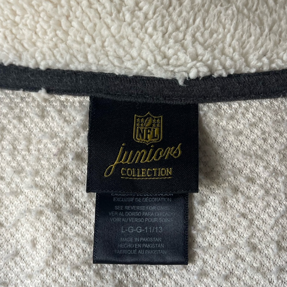 NFL Juniors Collection Women's Cream Fleece Jacket - Picture 9 of 9